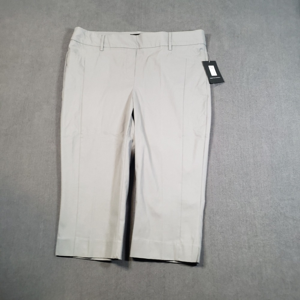 Rekucci Capri Pants Womens 16W Silver Grey Curvy Stretch Pull On RE6012 NEW